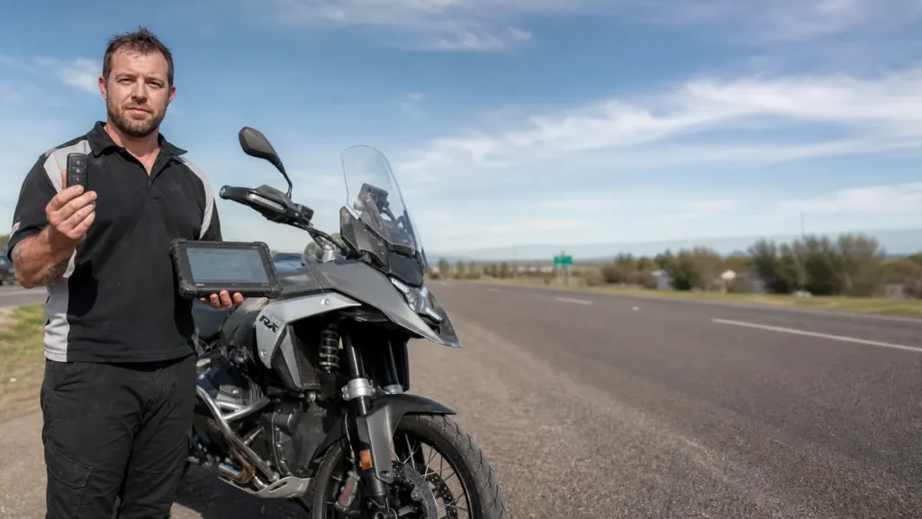 Smart key diagnostics on a BMW R 1300 GS motorcycle